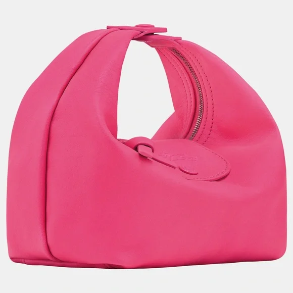 Longchamp Le Pliage Extra Small Handbag Pink Leather - Picture 3 of 10